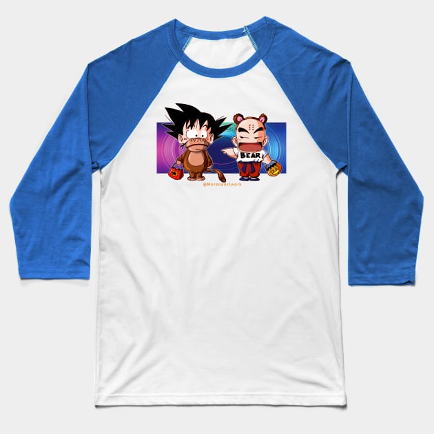 Dragon Ball Halloween (Kid Goku, Krillin) ドラゴンボール Baseball T-Shirt by MorenoArtwork